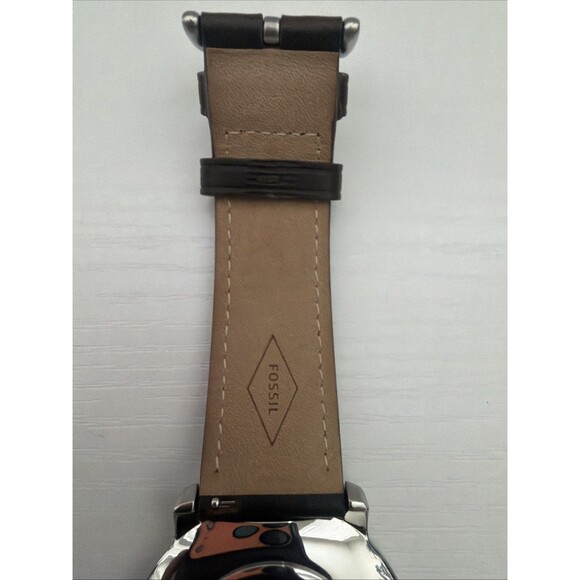 Fossil FS5439 Minimalist Three-Hand Brown Leather Men\'s Watch New Battery